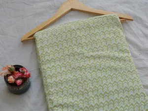 Mint Green Chevron Pure Cotton Kantha Fabric