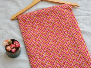 Multicolor Chevron Pure Cotton Kantha Fabric