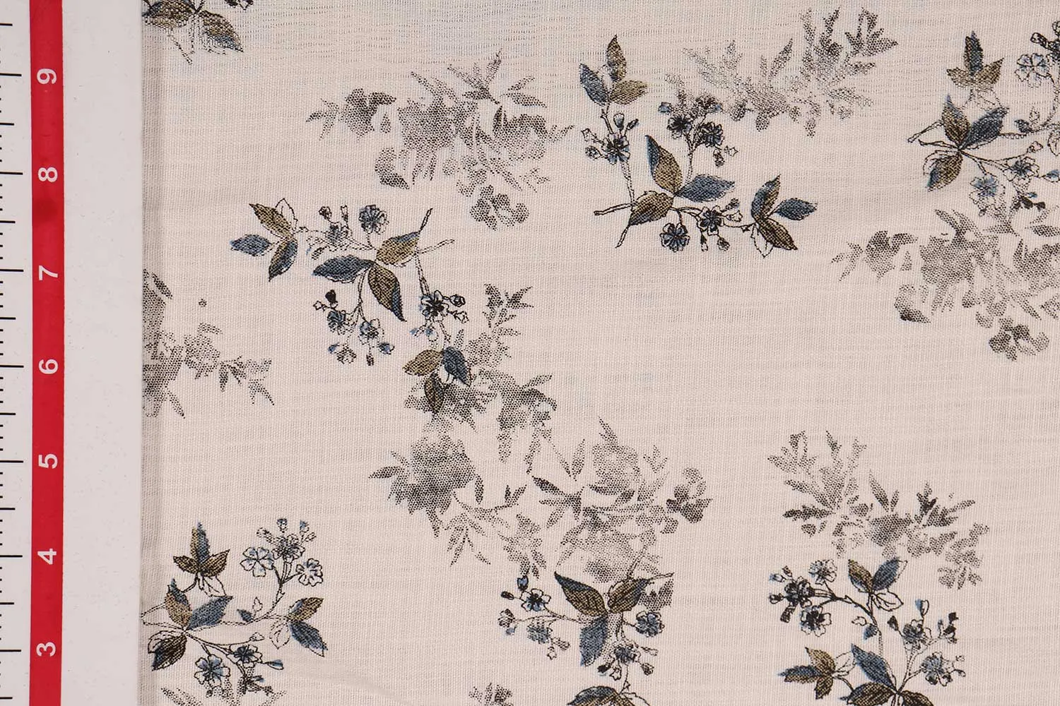 Multicolor Floral Cotton Slub Fabric