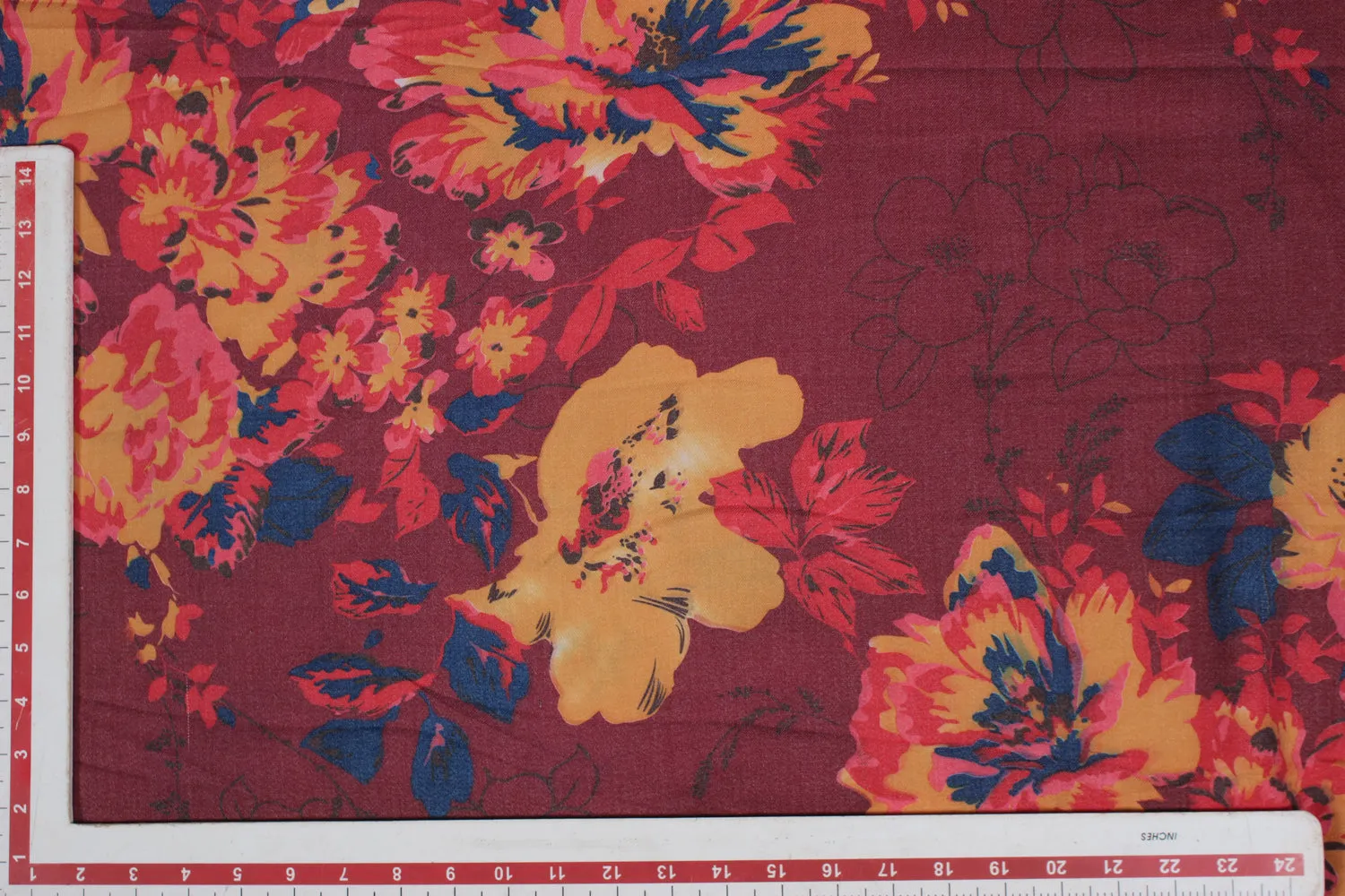 Multicolour Printed Spun Fabric