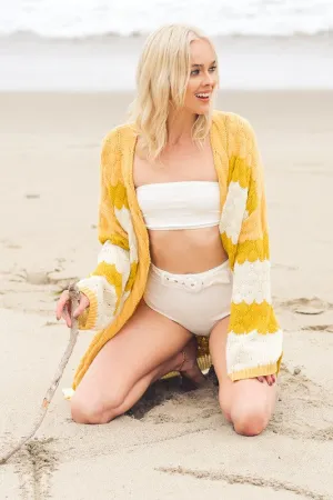 Mustard Block Cardigan