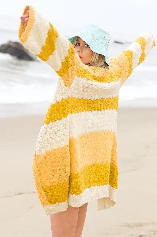 Mustard Block Cardigan