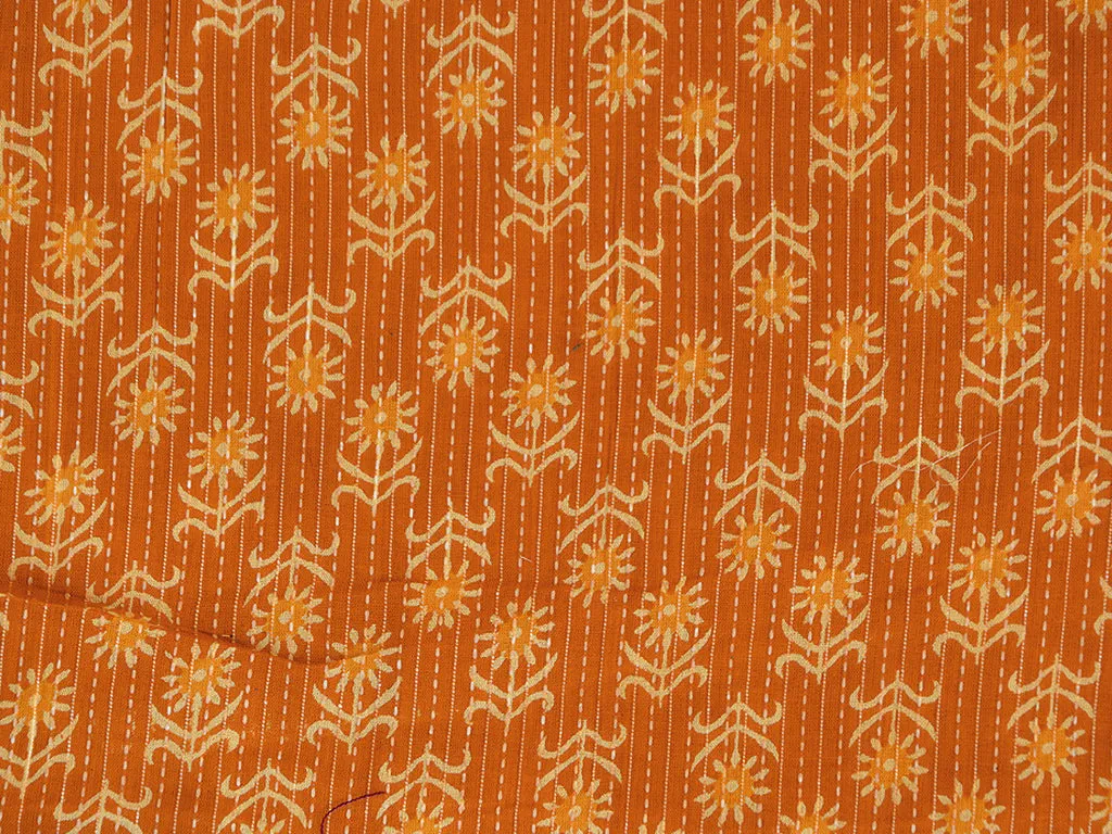 Mustard Sun Design Pure Cotton Kantha Fabric