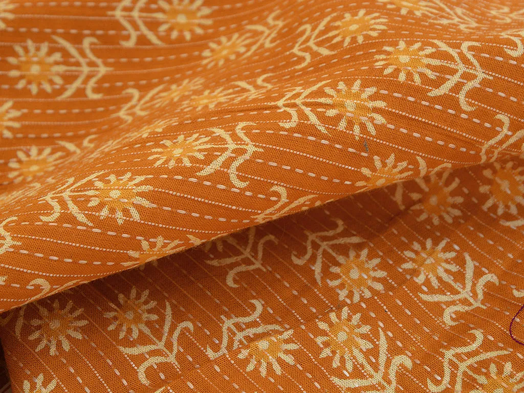 Mustard Sun Design Pure Cotton Kantha Fabric