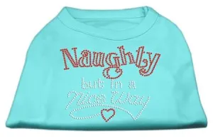 Naughty But Nice Rhinestone Shirts Aqua XXXL(20)