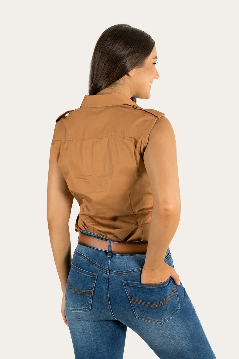 Pentecost River Womens Sleeveless Work Shirt - Rust