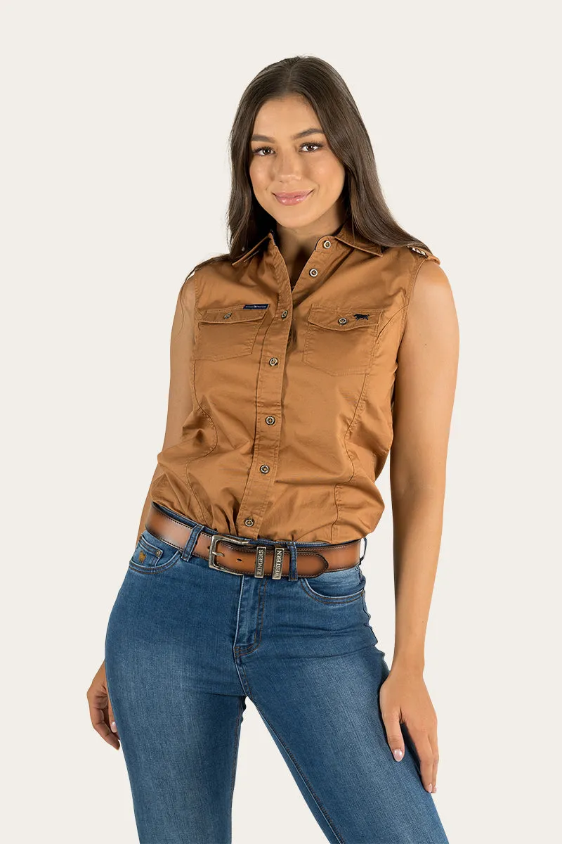 Pentecost River Womens Sleeveless Work Shirt - Rust