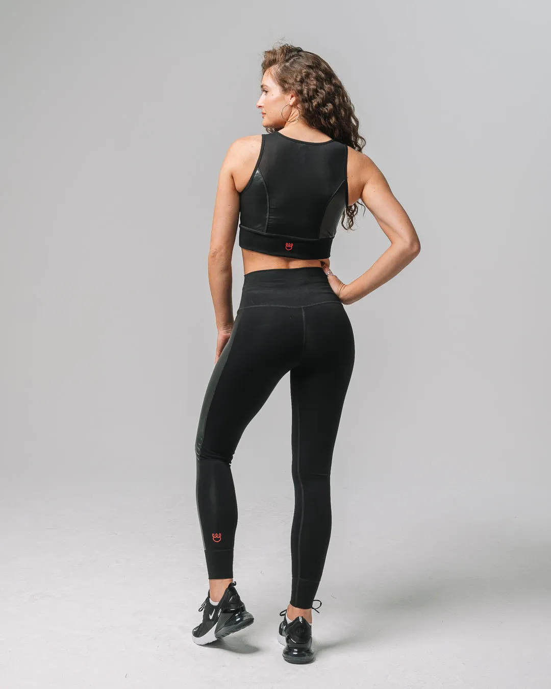 Recycled Faux Leather Midi Bra