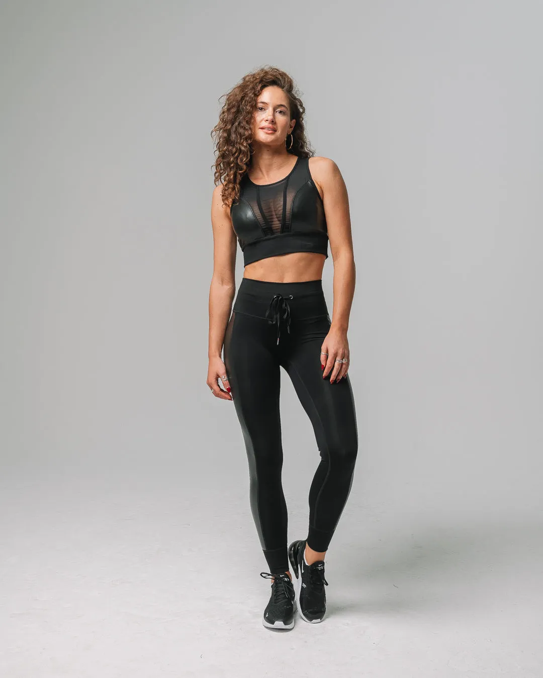 Recycled Faux Leather Midi Bra