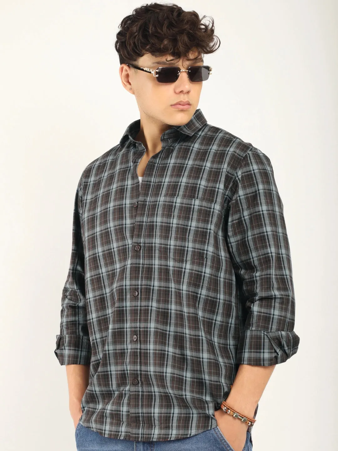 Regal Roots Brown Full Sleeve Shirts