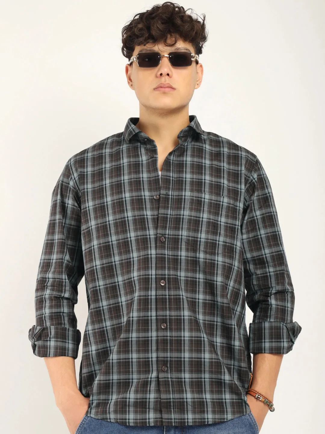 Regal Roots Brown Full Sleeve Shirts
