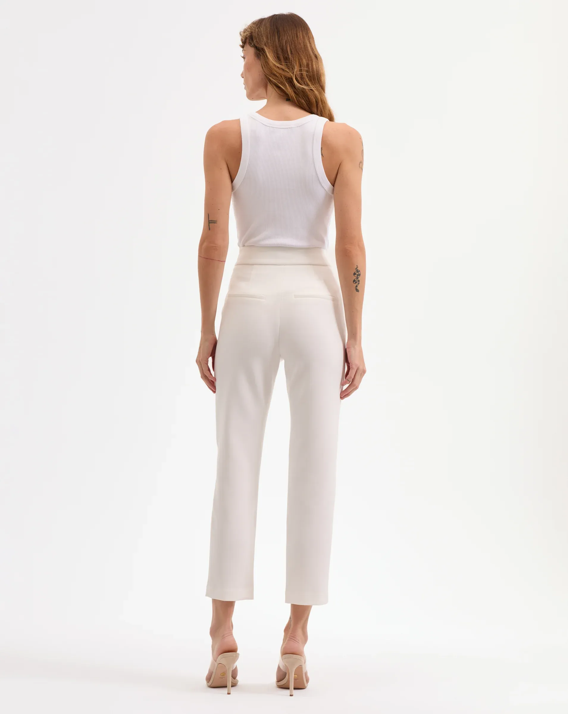 RENZO SLIM-LEG PANT IN OFF WHITE