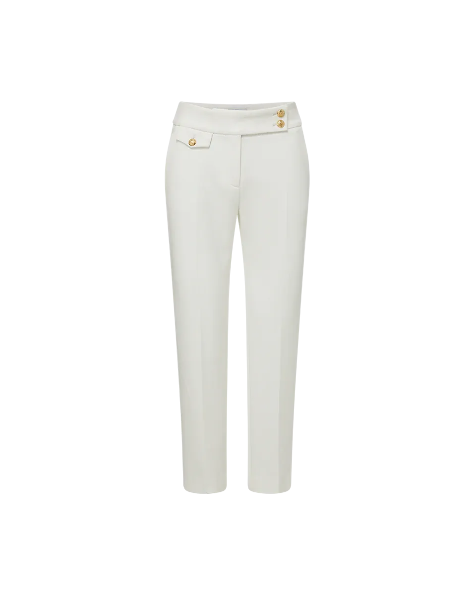RENZO SLIM-LEG PANT IN OFF WHITE