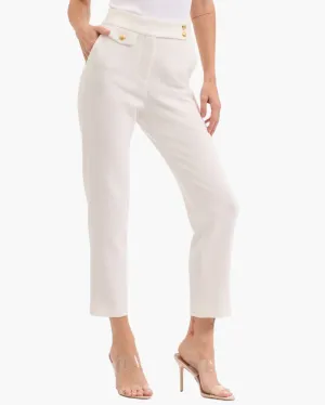 RENZO SLIM-LEG PANT IN OFF WHITE
