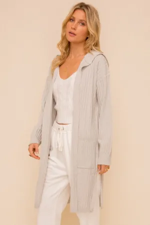 Ribbed Hoodie Cardigan