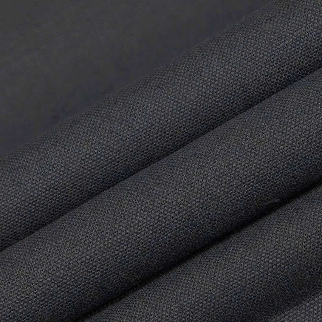Sag Harbor Smoke Grey Plain Linen Fabric