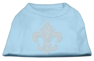 Silver Fleur de lis Rhinestone Shirts Baby Blue XXL (18)