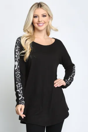 Snow Leopard Fleece LongSleeve Top