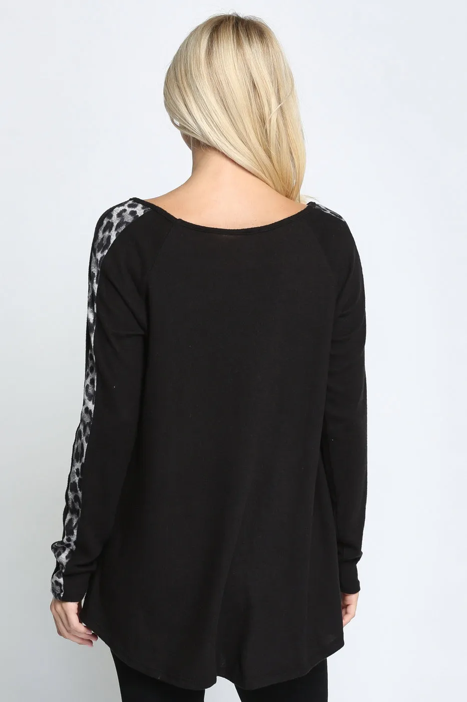 Snow Leopard Fleece LongSleeve Top