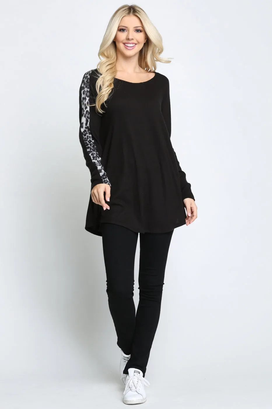 Snow Leopard Fleece LongSleeve Top