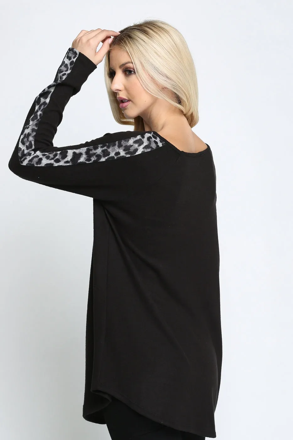 Snow Leopard Fleece LongSleeve Top