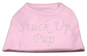 Stuck Up Pup Rhinestone Shirts Light Pink XXL (18)