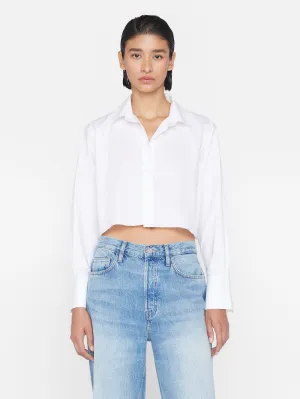 The Cropped Oversized Shirt -- Blanc