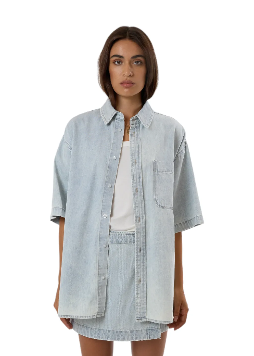 THRILLS - Darian Denim Shirt - Dirty Fade