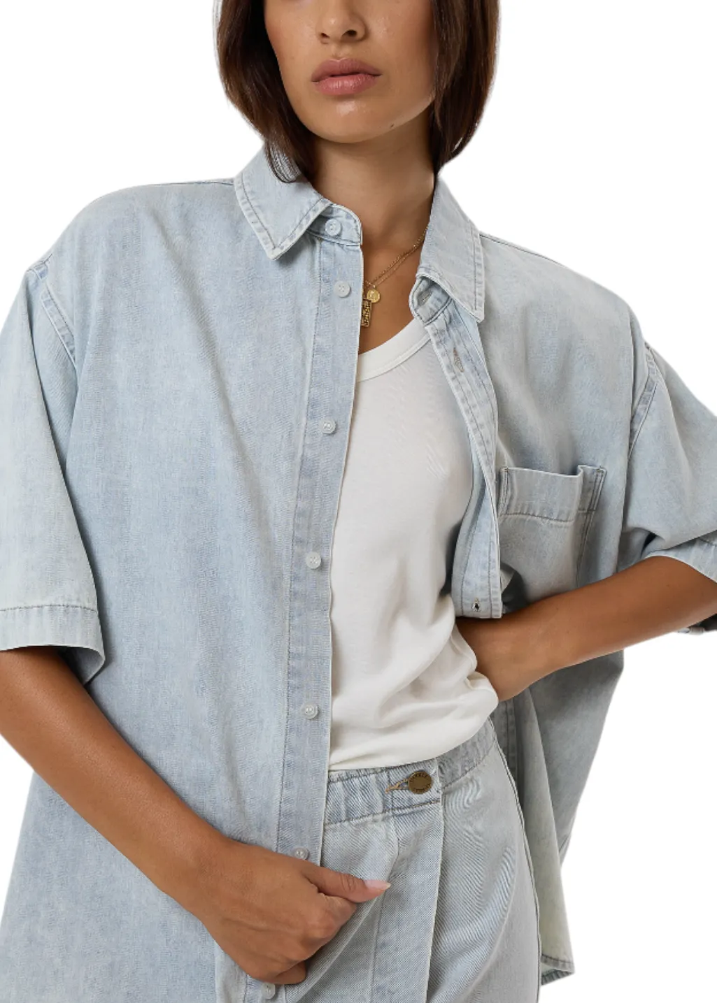 THRILLS - Darian Denim Shirt - Dirty Fade