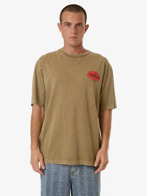 THRILLS HARD AS THEY COME OVERSIZE FIT TEE - BREEN