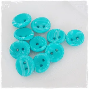 Tiny Sea Green Polymer Clay Buttons
