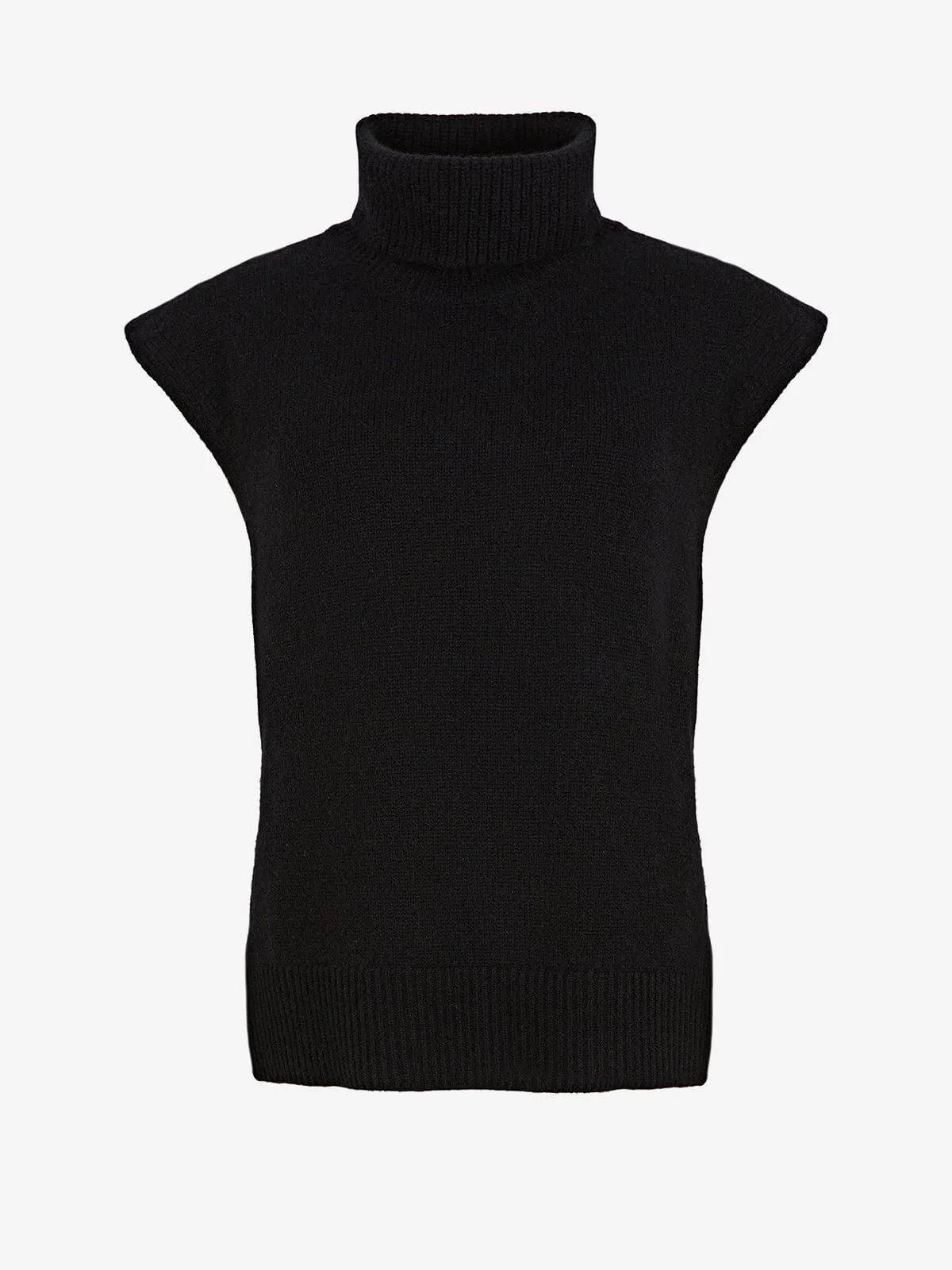 Ulla Roll Neck Vest- Black