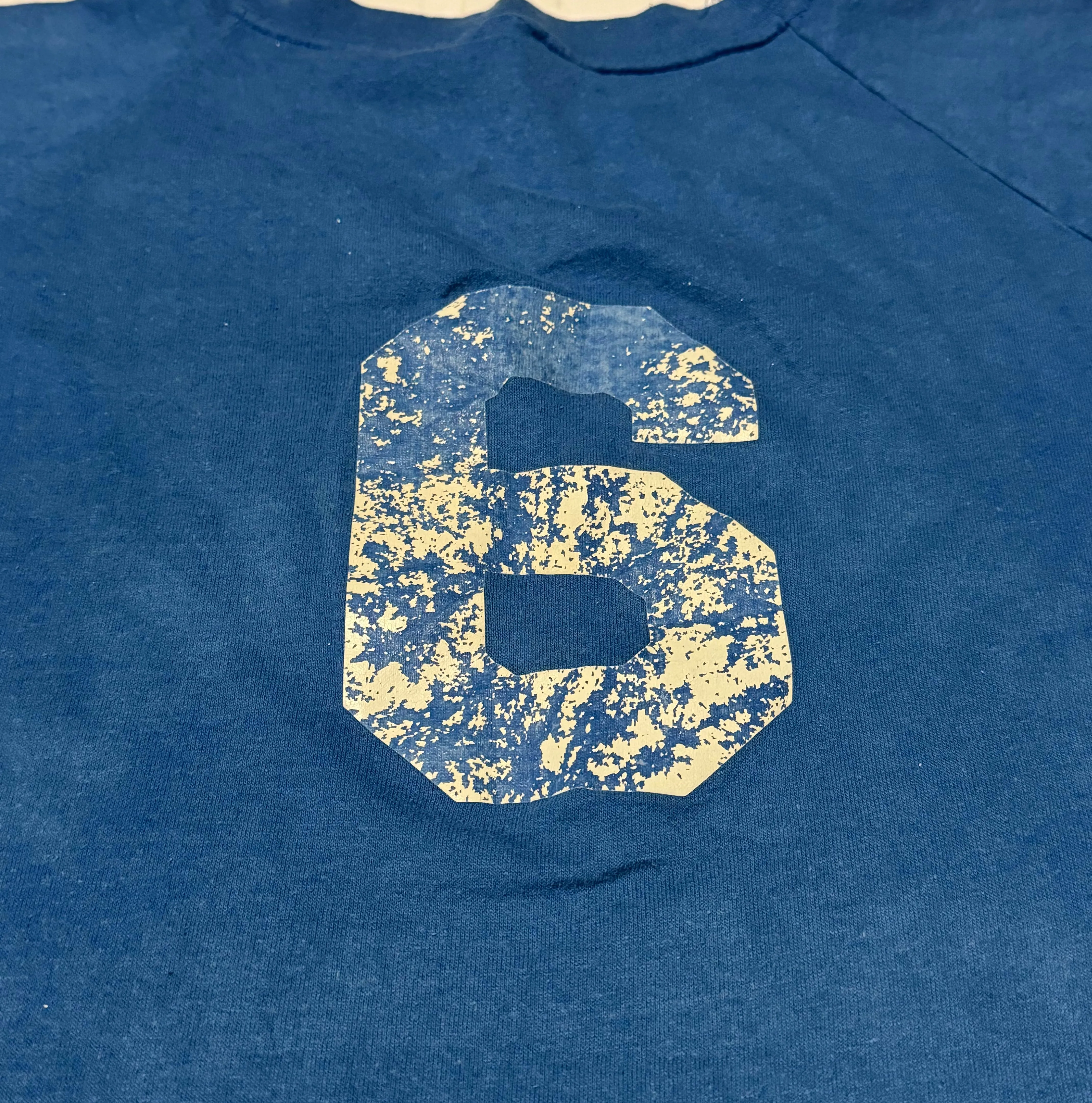 Vintage Blue Custom Finish Football T-shirt (M)