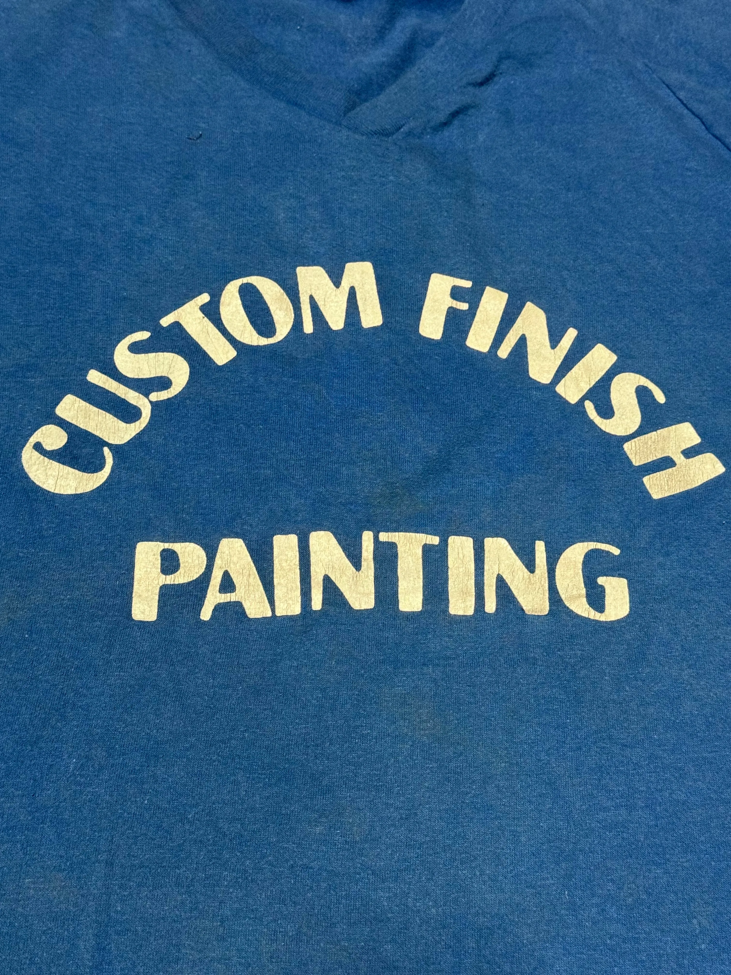 Vintage Blue Custom Finish Football T-shirt (M)