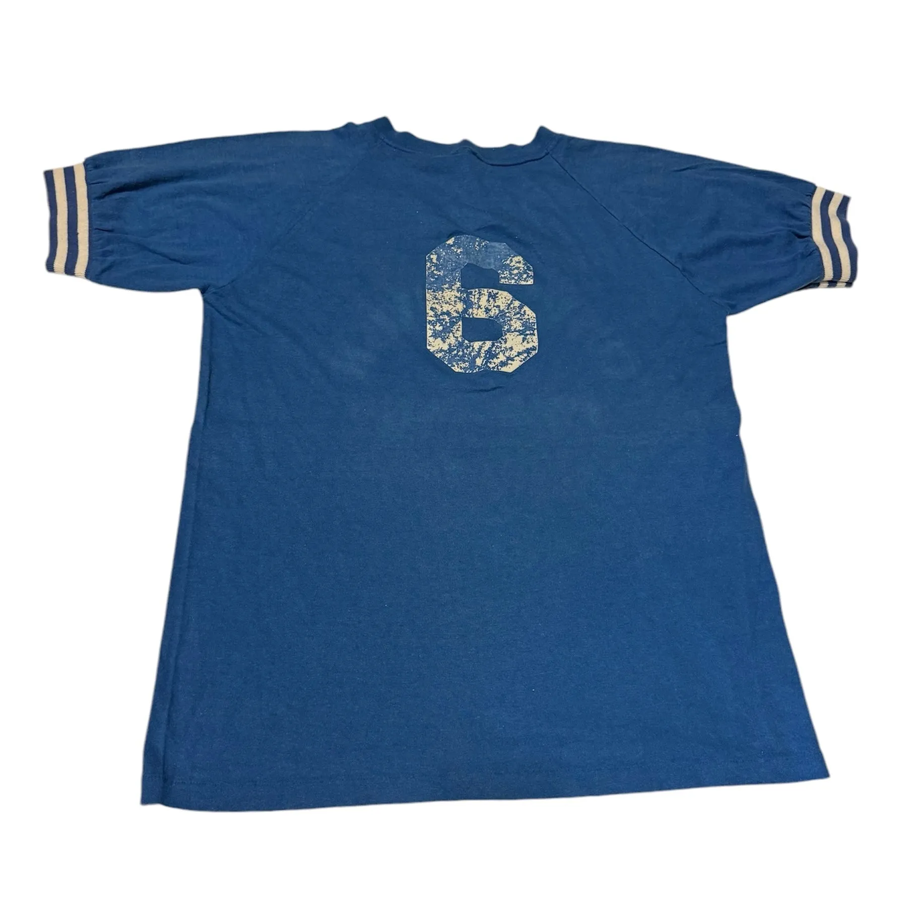 Vintage Blue Custom Finish Football T-shirt (M)