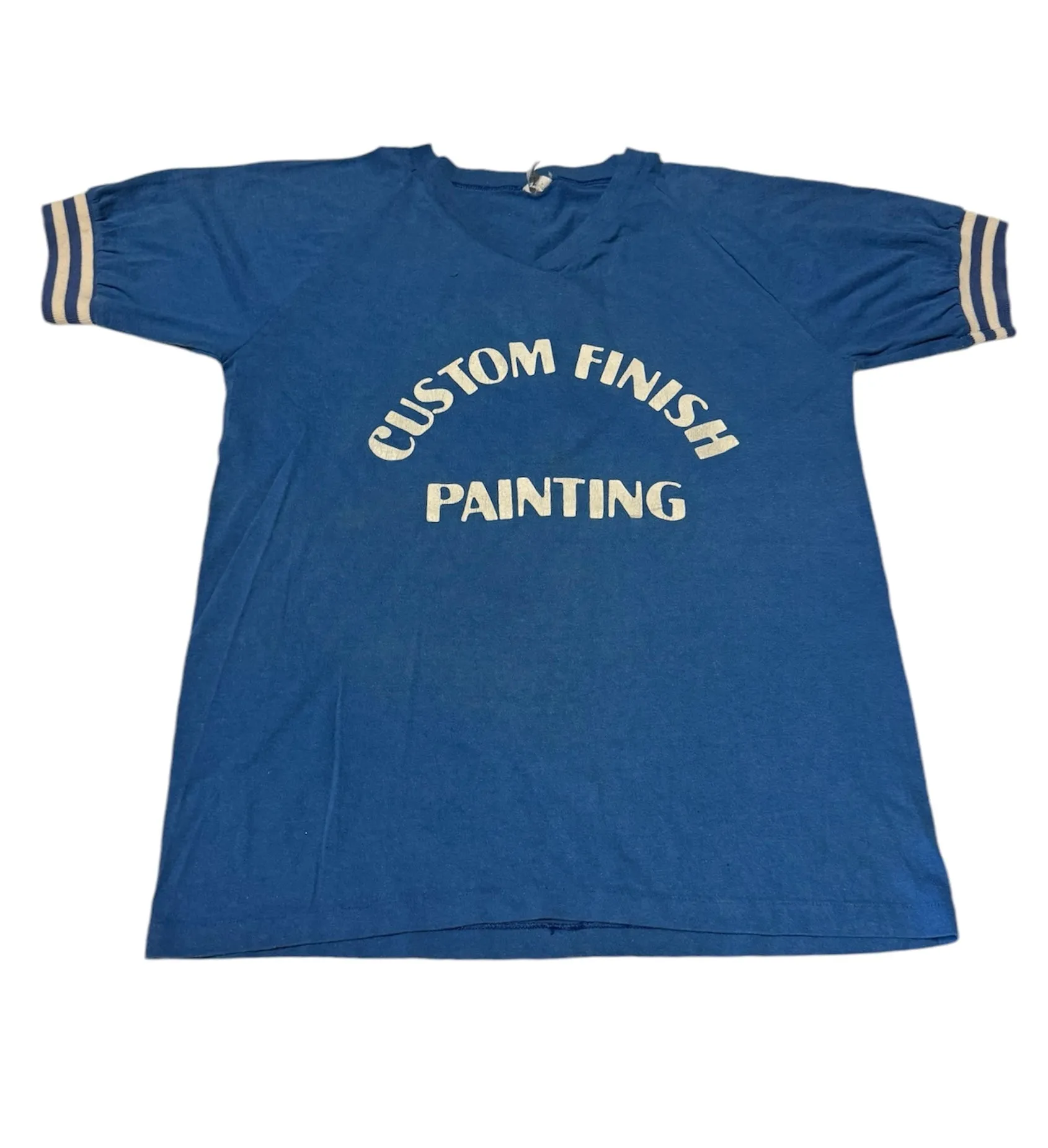 Vintage Blue Custom Finish Football T-shirt (M)