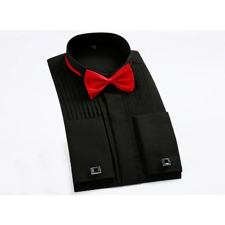 White Men Tuxedo Shirt Regular Fit Plus Size French Cufflinks