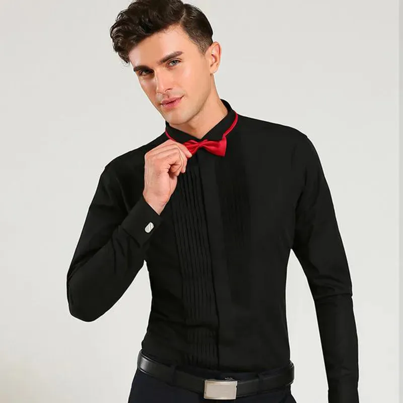 White Men Tuxedo Shirt Regular Fit Plus Size French Cufflinks