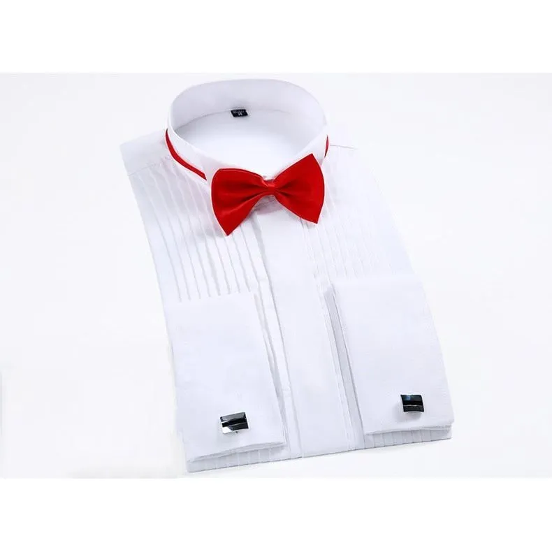 White Men Tuxedo Shirt Regular Fit Plus Size French Cufflinks