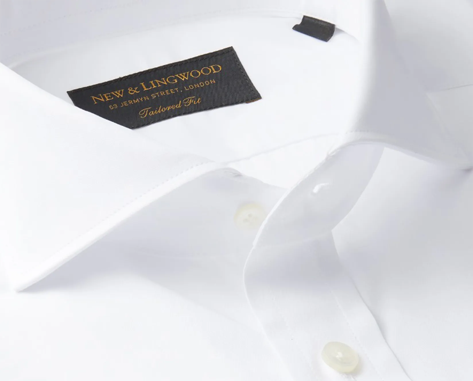 White Poplin Cutaway Collar Tailored Fit Double Cuff Shirt