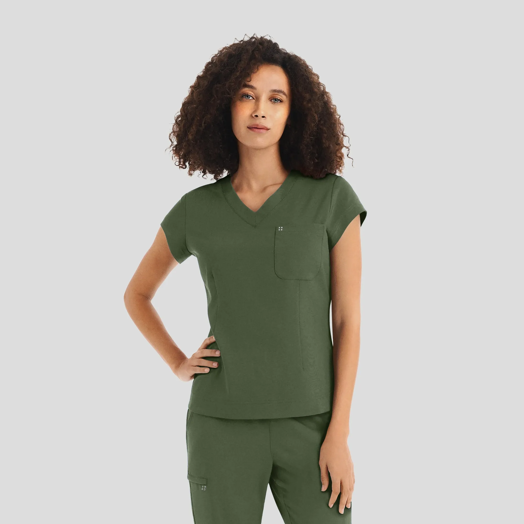 WT128 White Cross CRFT Women's 1-Pocket Tuckable V-Neck Scrub Top