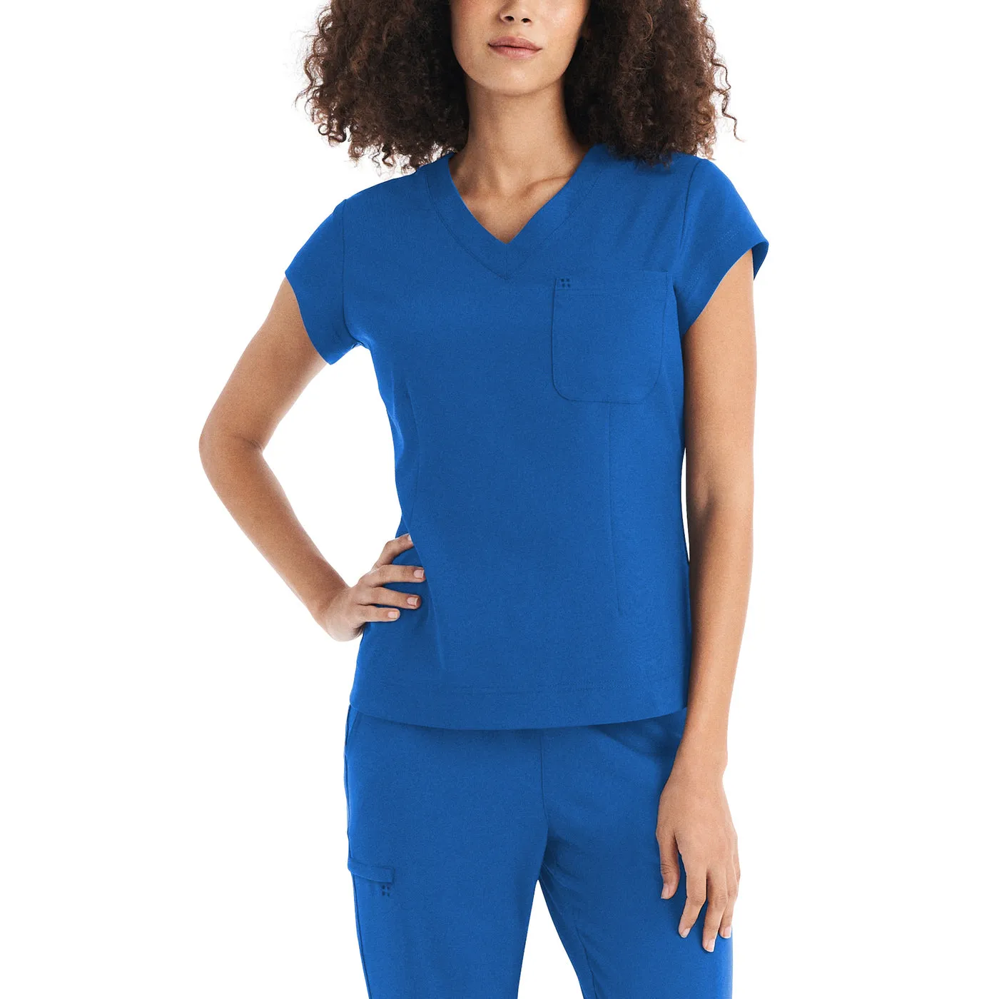 WT128 White Cross CRFT Women's 1-Pocket Tuckable V-Neck Scrub Top