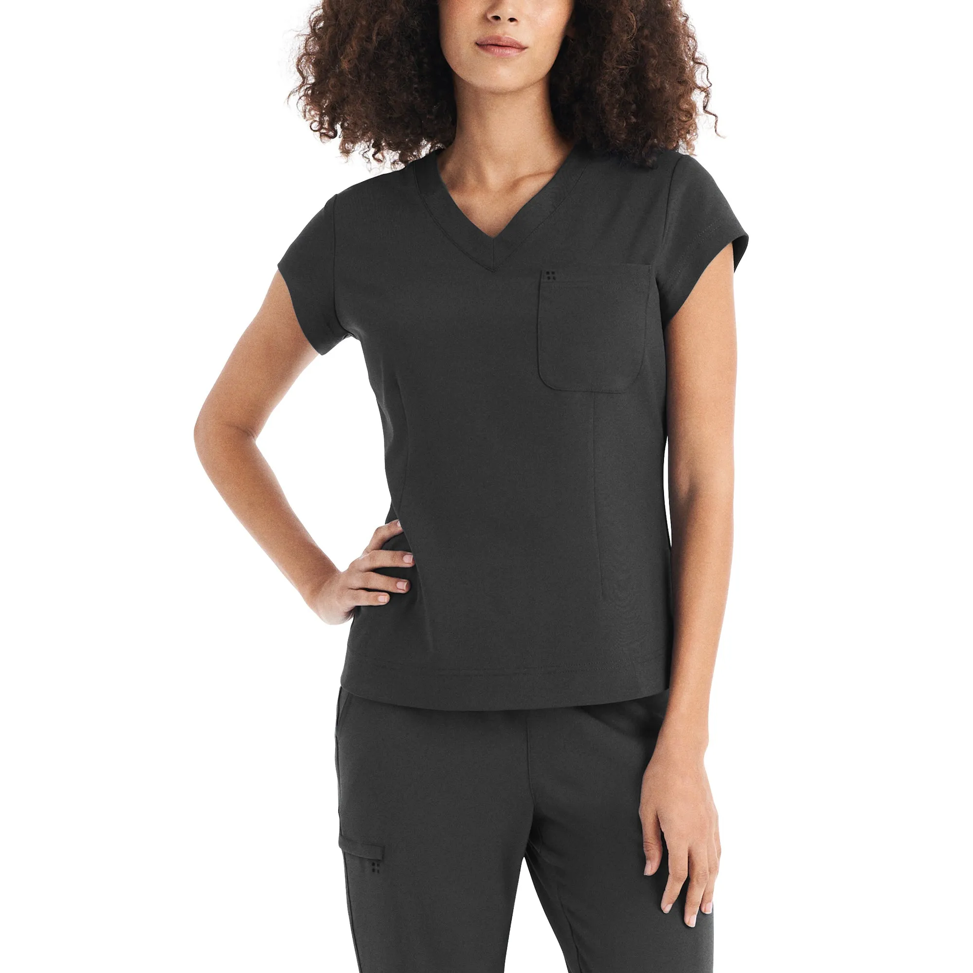 WT128 White Cross CRFT Women's 1-Pocket Tuckable V-Neck Scrub Top