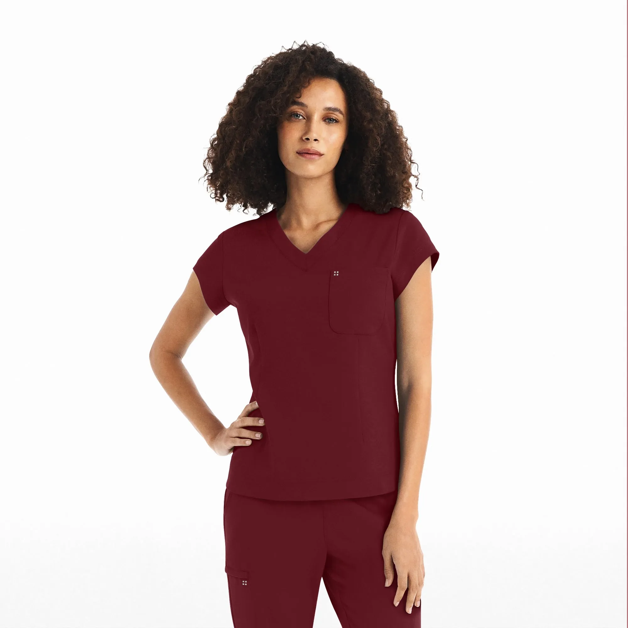 WT128 White Cross CRFT Women's 1-Pocket Tuckable V-Neck Scrub Top