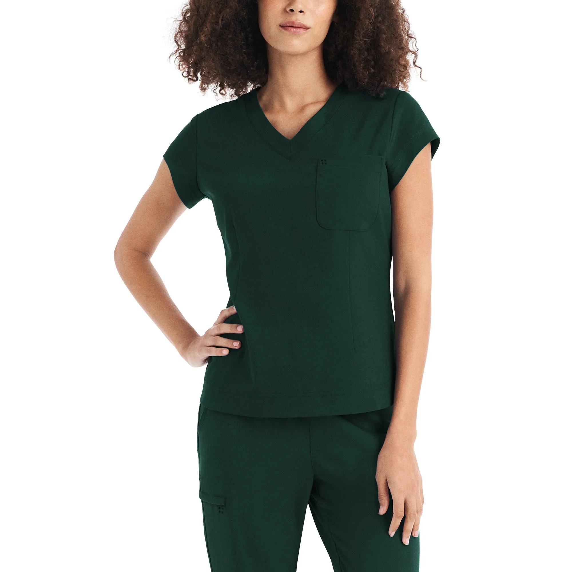 WT128 White Cross CRFT Women's 1-Pocket Tuckable V-Neck Scrub Top