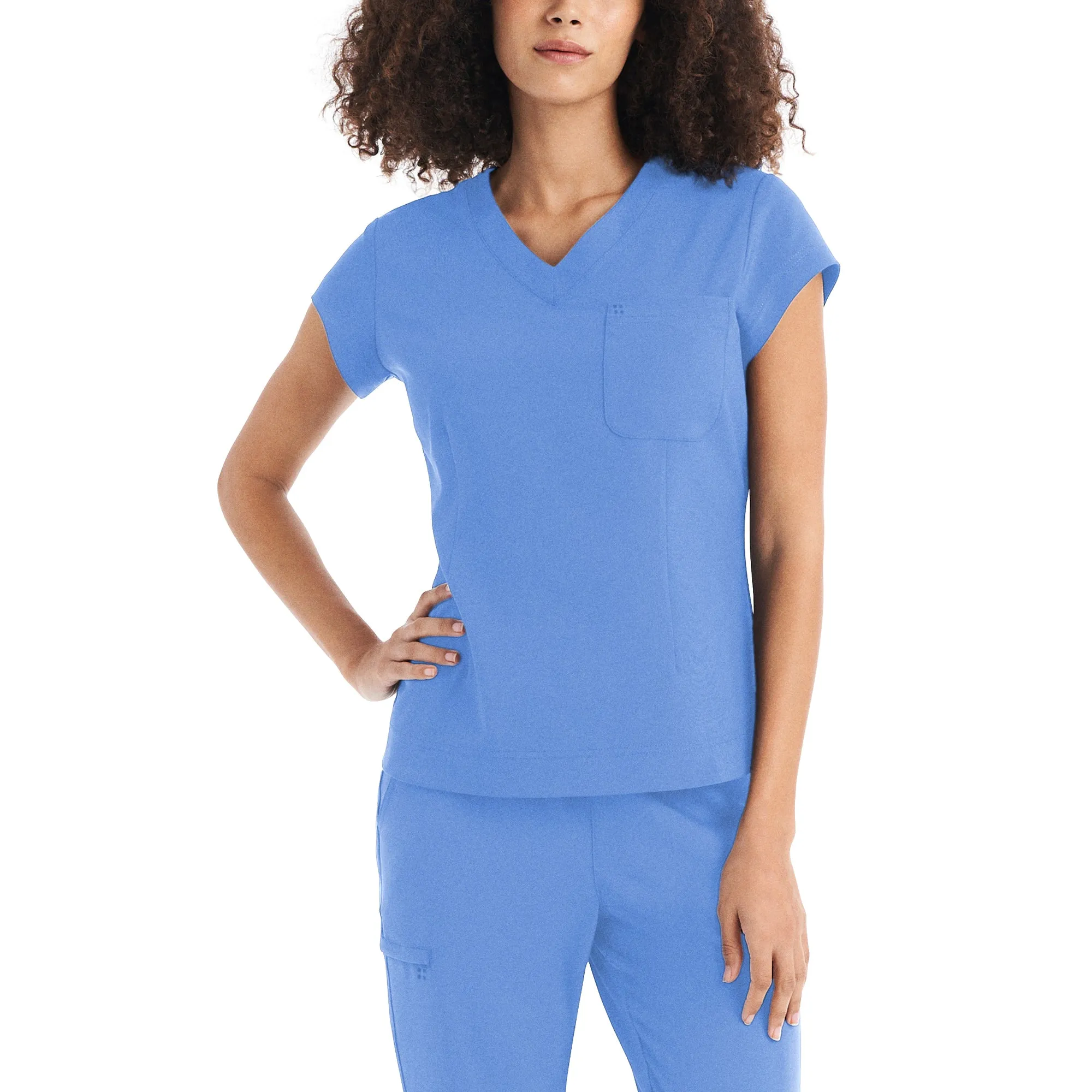 WT128 White Cross CRFT Women's 1-Pocket Tuckable V-Neck Scrub Top