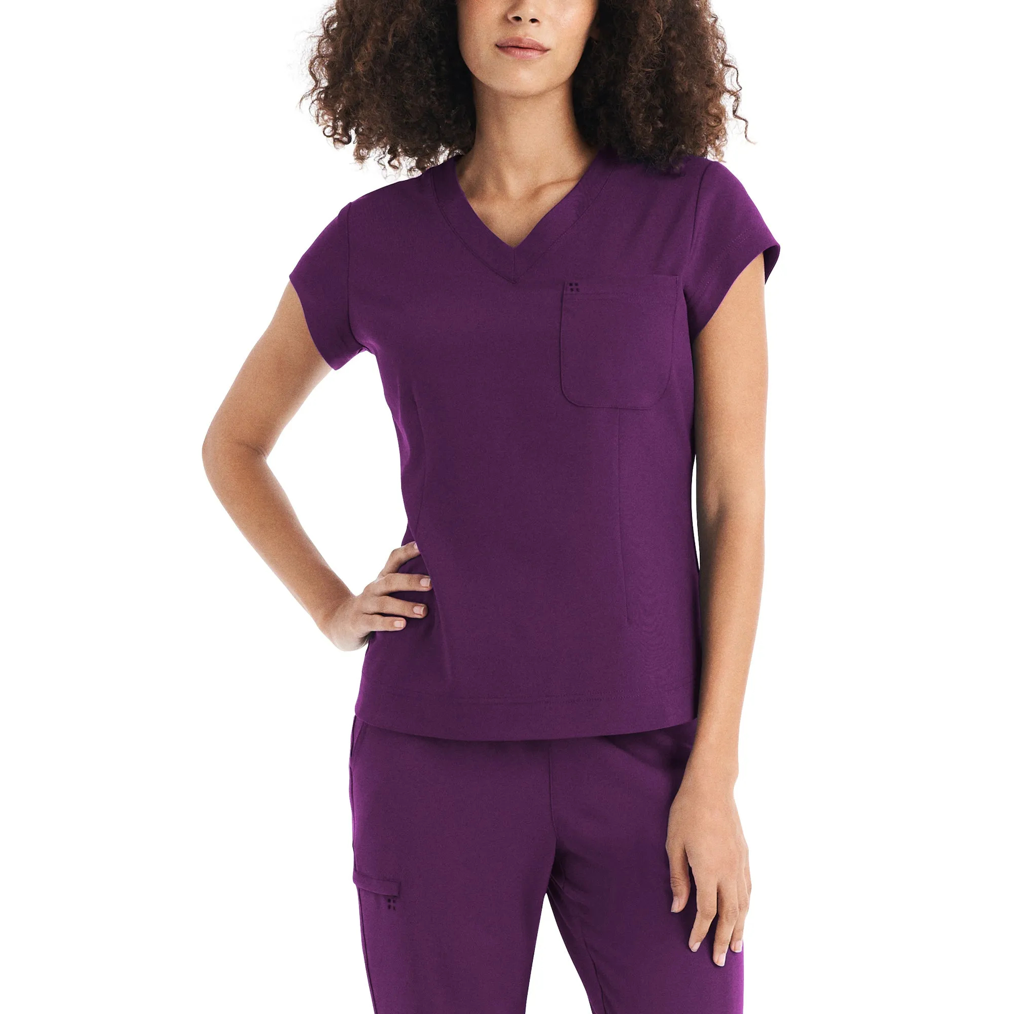 WT128 White Cross CRFT Women's 1-Pocket Tuckable V-Neck Scrub Top