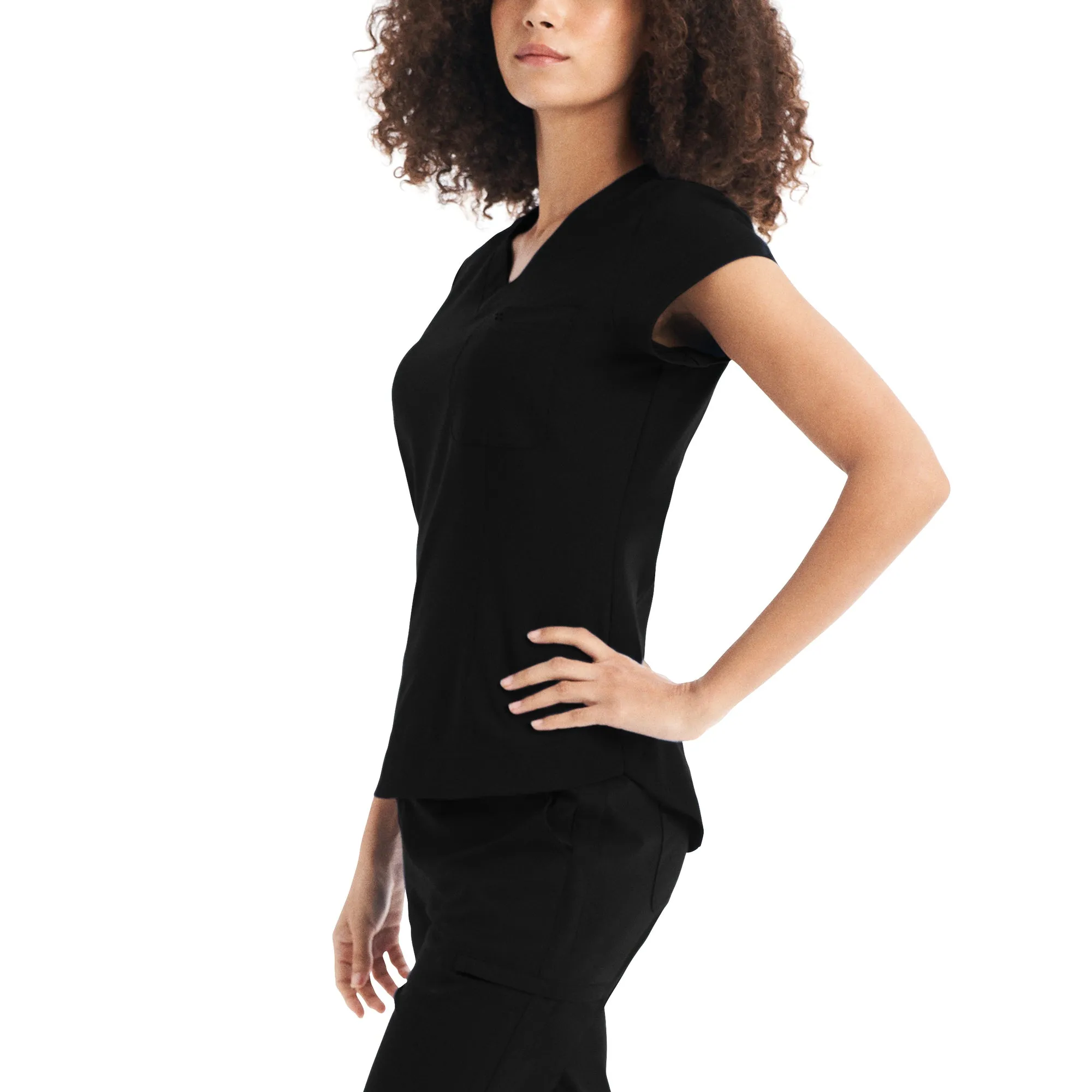 WT128 White Cross CRFT Women's 1-Pocket Tuckable V-Neck Scrub Top