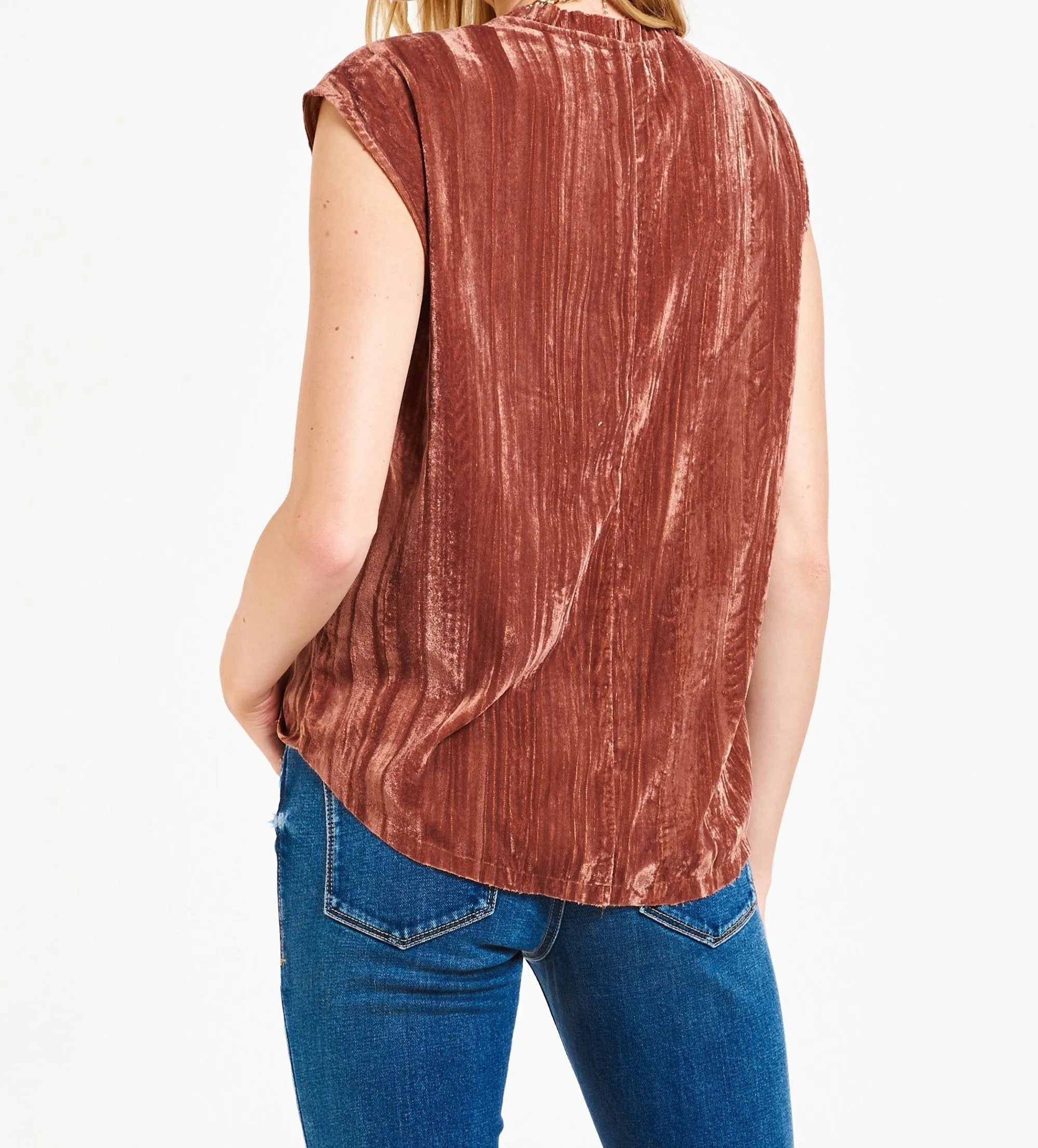 YANIS VELVETY TOP PRALINE