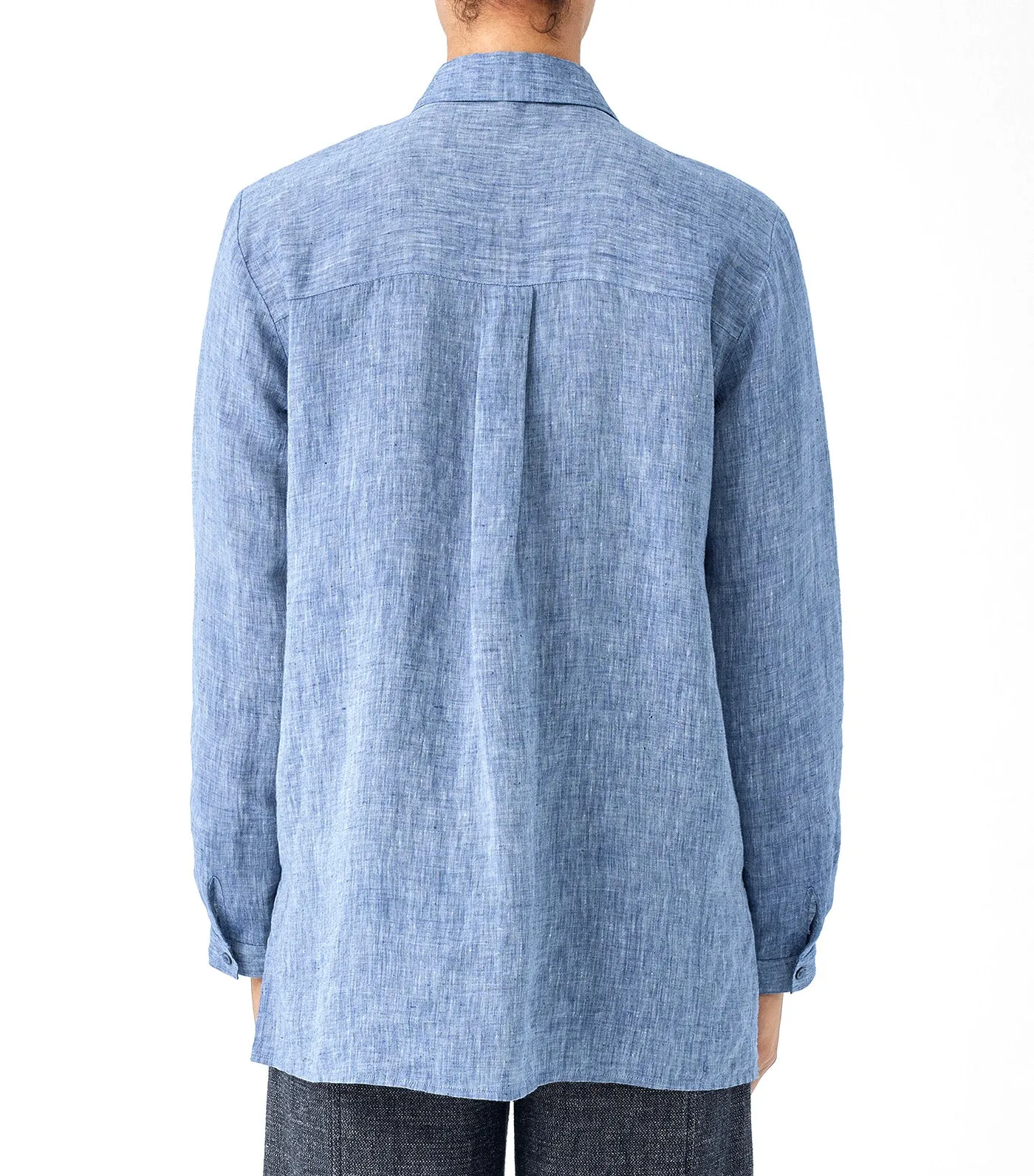 Yarn-Dyed Handkerchief Organic Linen Shirt Chambray